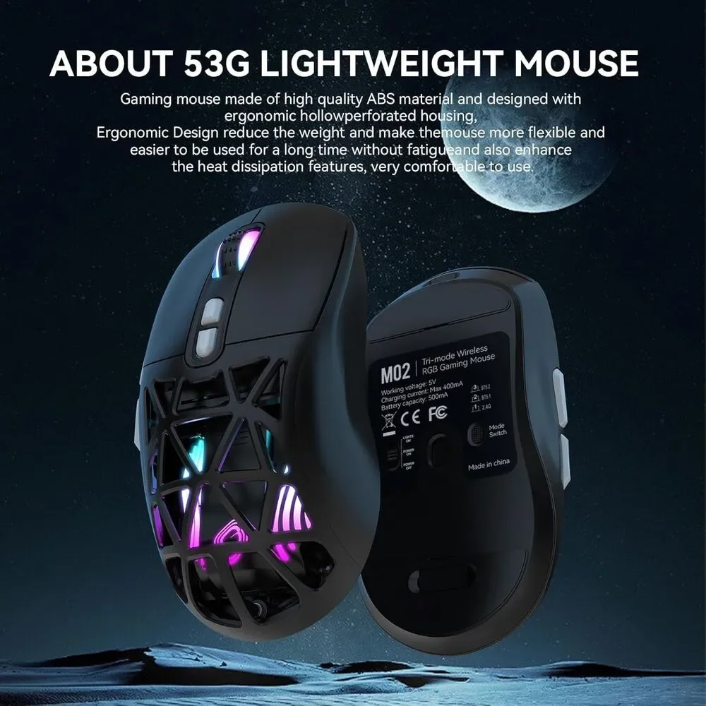 MO2 Tri-Mode Wireless RGB Gaming Mouse New in Box